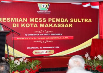 Pj Gubernur Resmikan Mess Pemda Sultra di Makassar, Jaga Asset Kita Dengan Baik