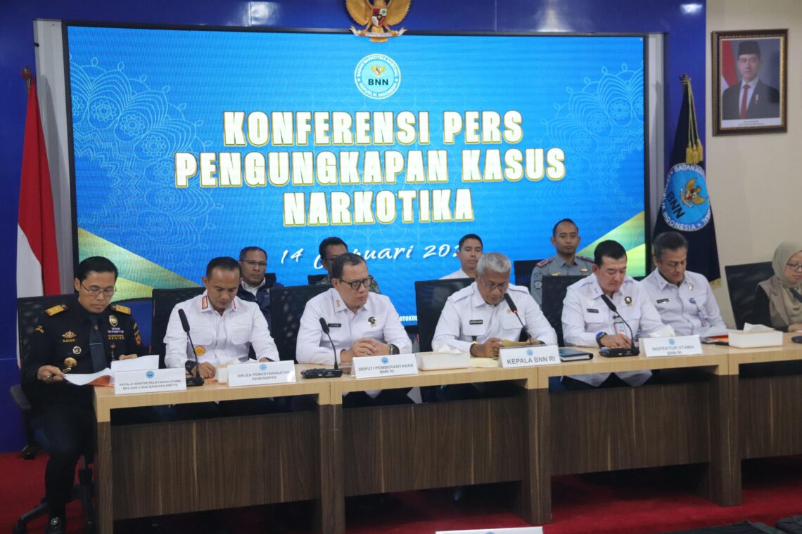 BNN Sinergy Bea Cukai dan Imipas berhasil Amankan 60,19 Kg Narkoba dari 11 Kasus