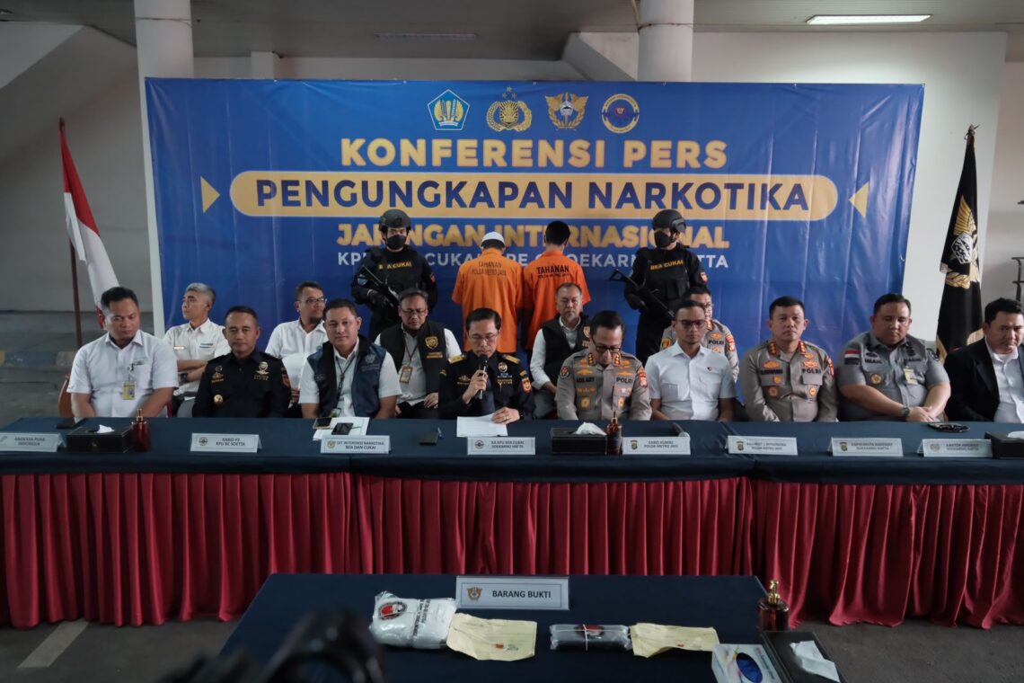 Bea Cukai Soekarno-Hatta Bersama Ditresnarkoba Polda Metro Jaya Amankan Jaringan Narkoba International
