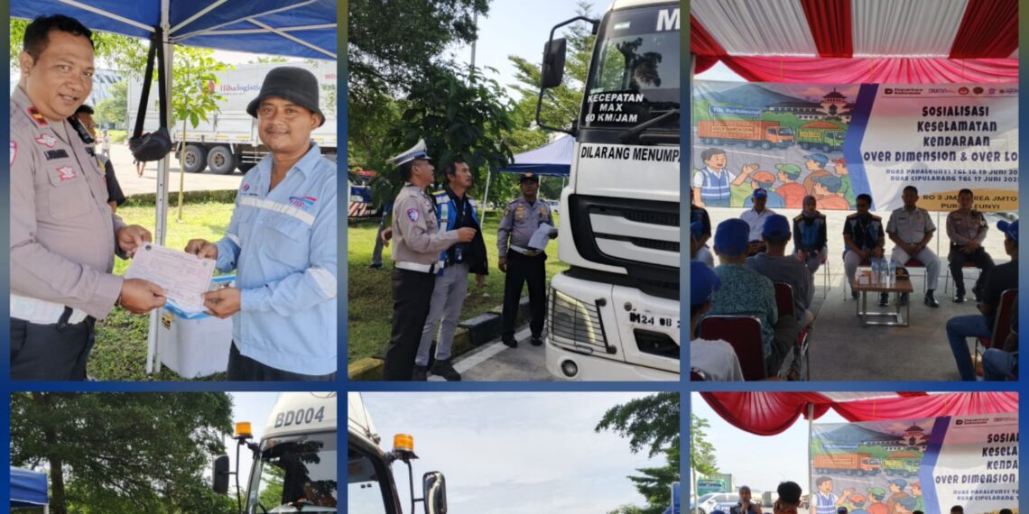 Dirgakkum Korlantas Polri dan PJR Induk Cipularang Sosialisasi Keselamatan Kendaraan ODOL