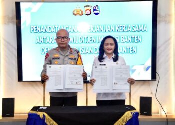 Kanwil Imigrasi Banten dan Polda Banten Tandatangani MoU PKS Desa Binaan Cegah TPPO dan TPPM